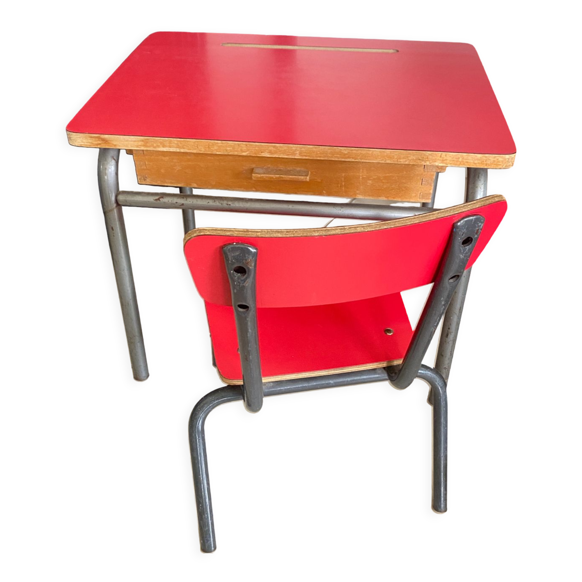 Vintage Formica children's desk and chair set