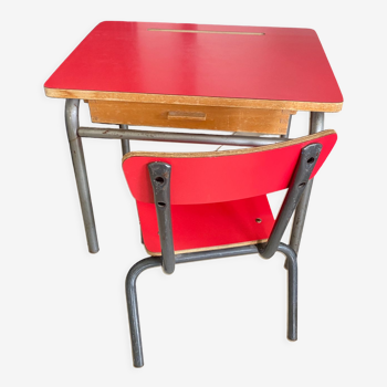 Vintage Formica children's desk and chair set