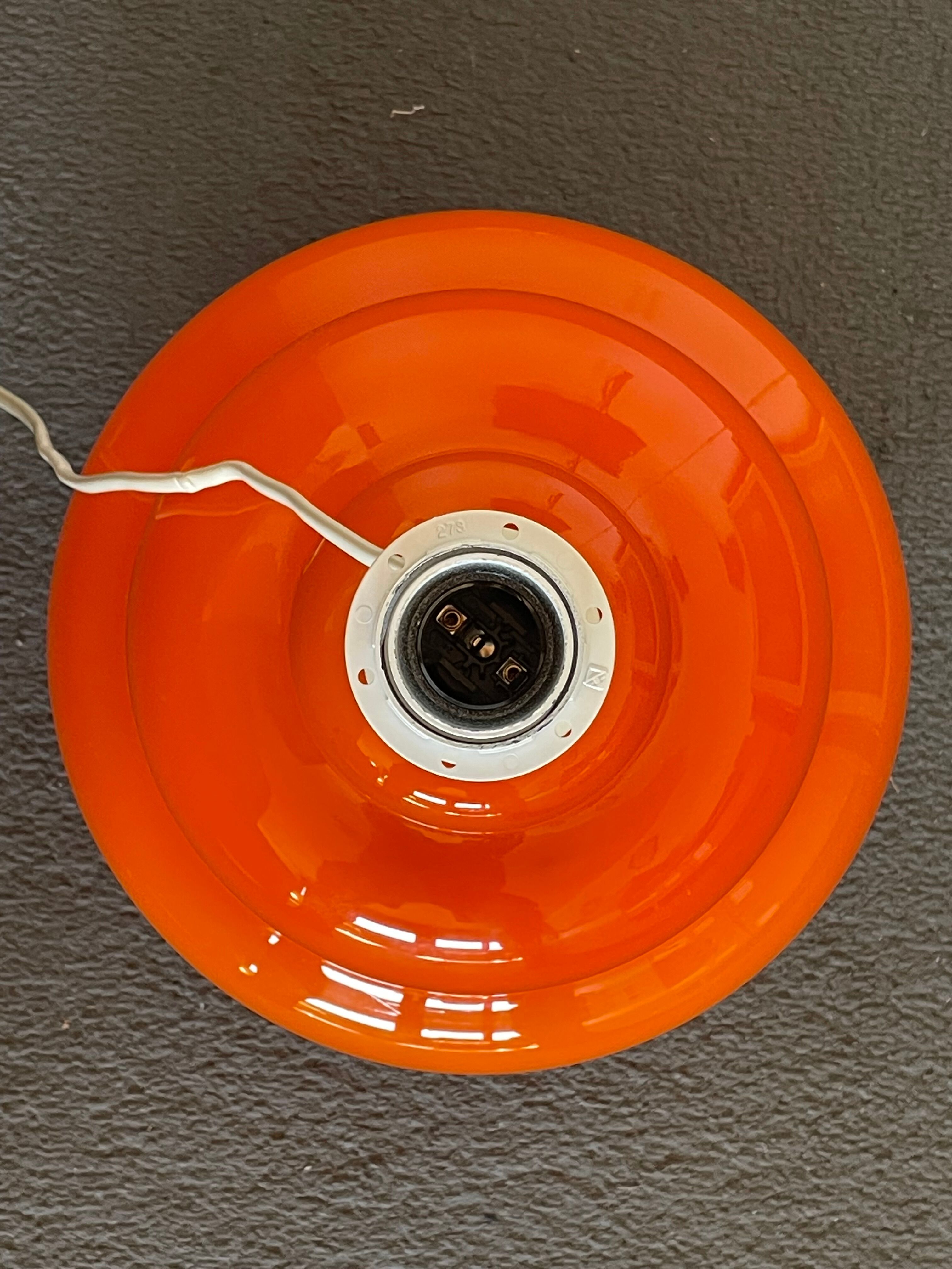 Supertone table lamp - orange opaline and vintage fabric