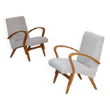 Pair of restored armchairs in large bouclette by Frantisek Jirak for Tatra 1960