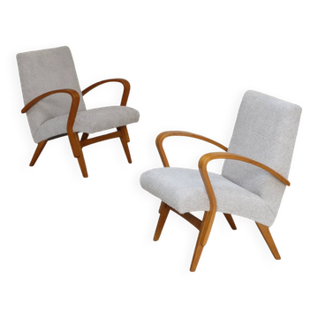 Pair of restored armchairs in large bouclette by Frantisek Jirak for Tatra 1960