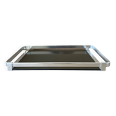 70s smoked glass tray