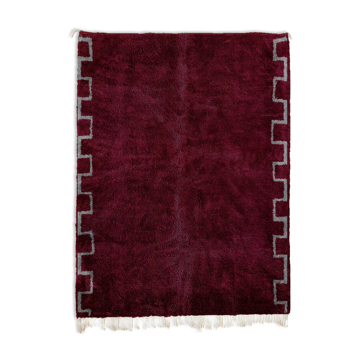 Modern Moroccan carpet dark red