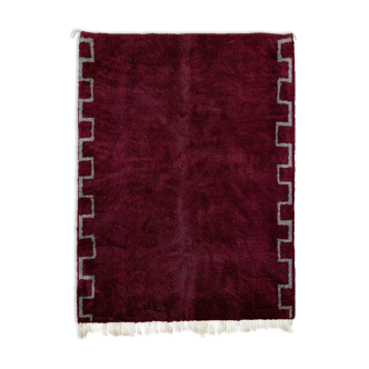 Modern Moroccan carpet dark red