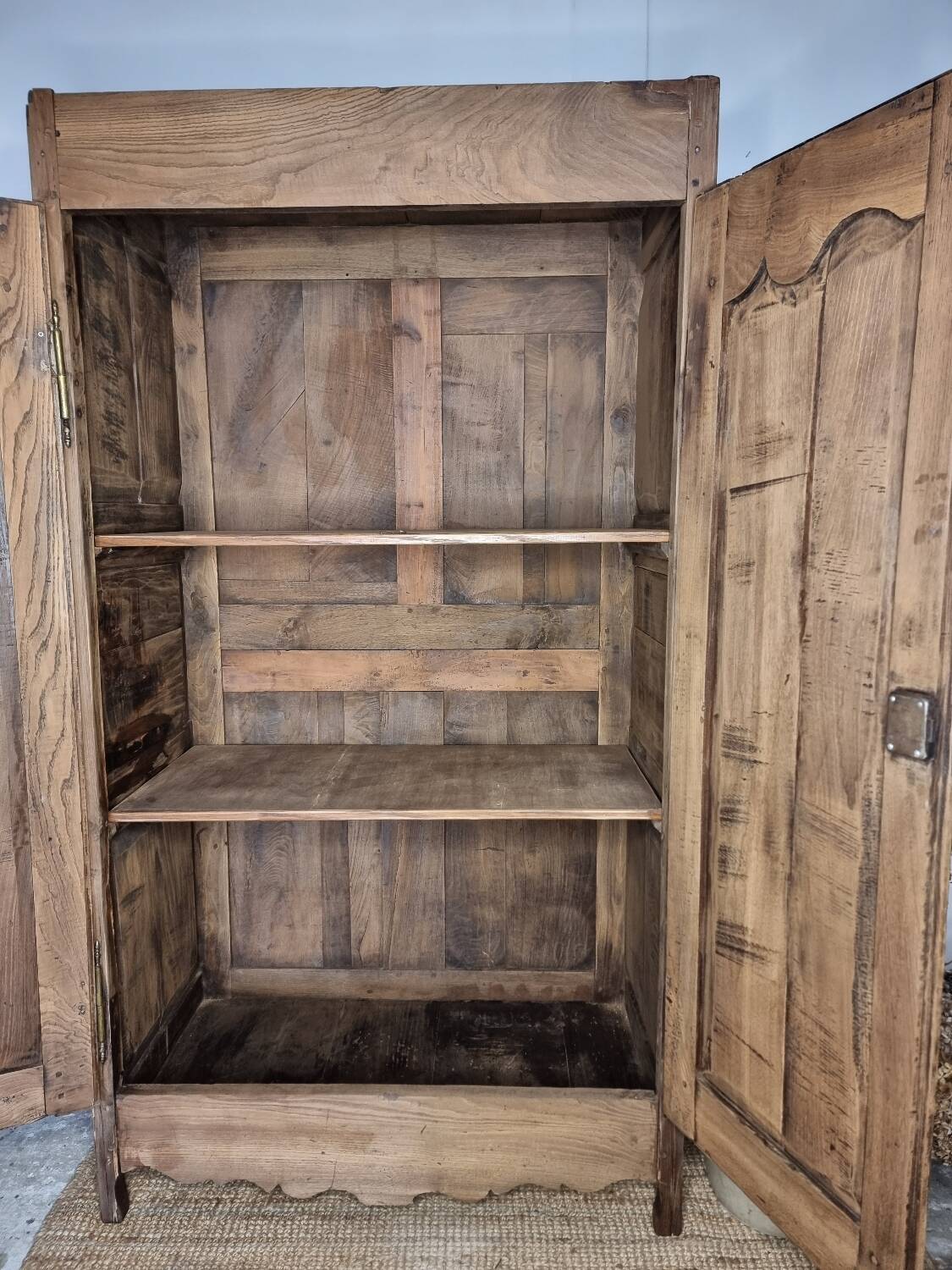 Hand-carved French rustic wardrobe