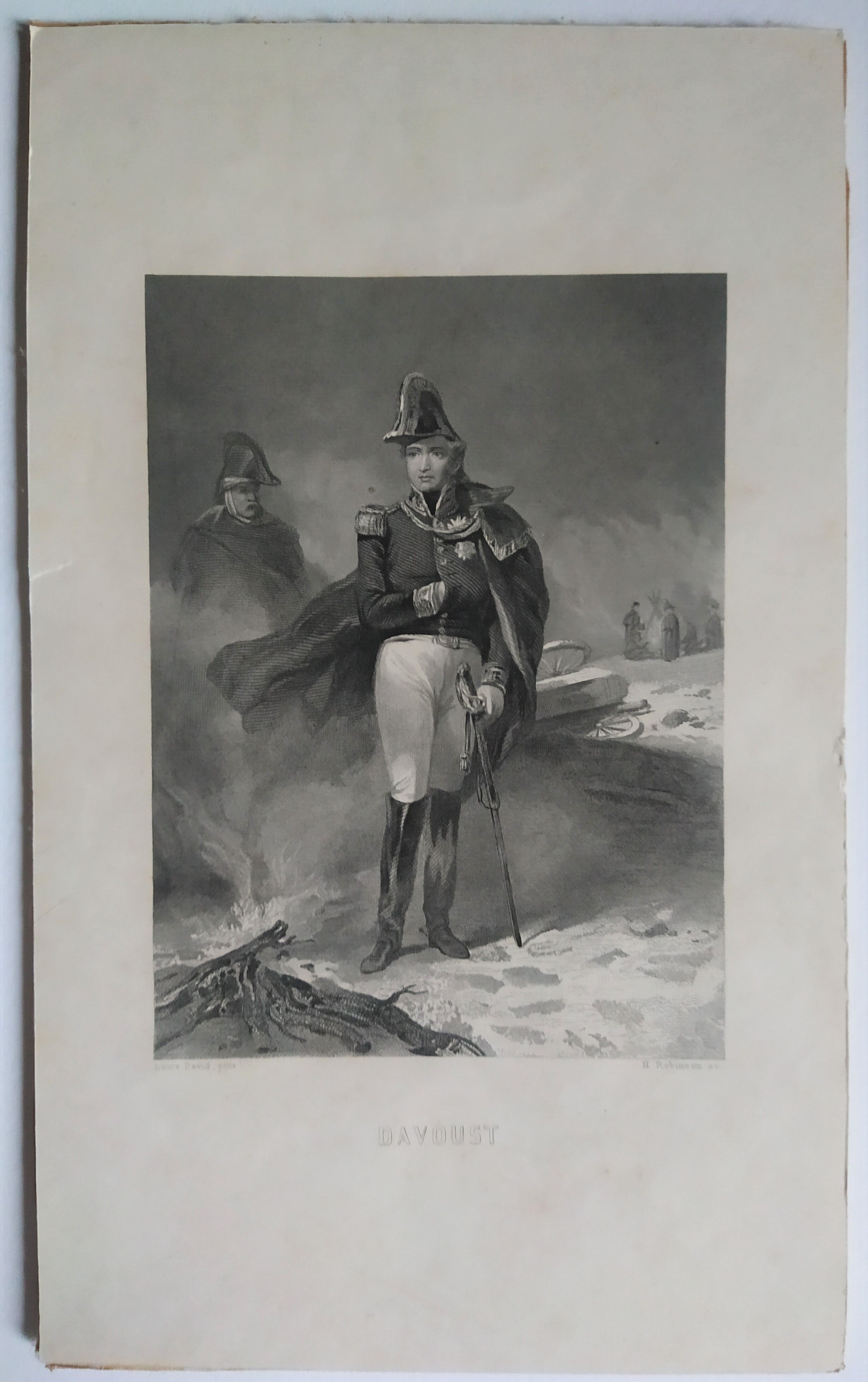 Engraving XIXth "Jules DAVOUST 'Naval Officer'