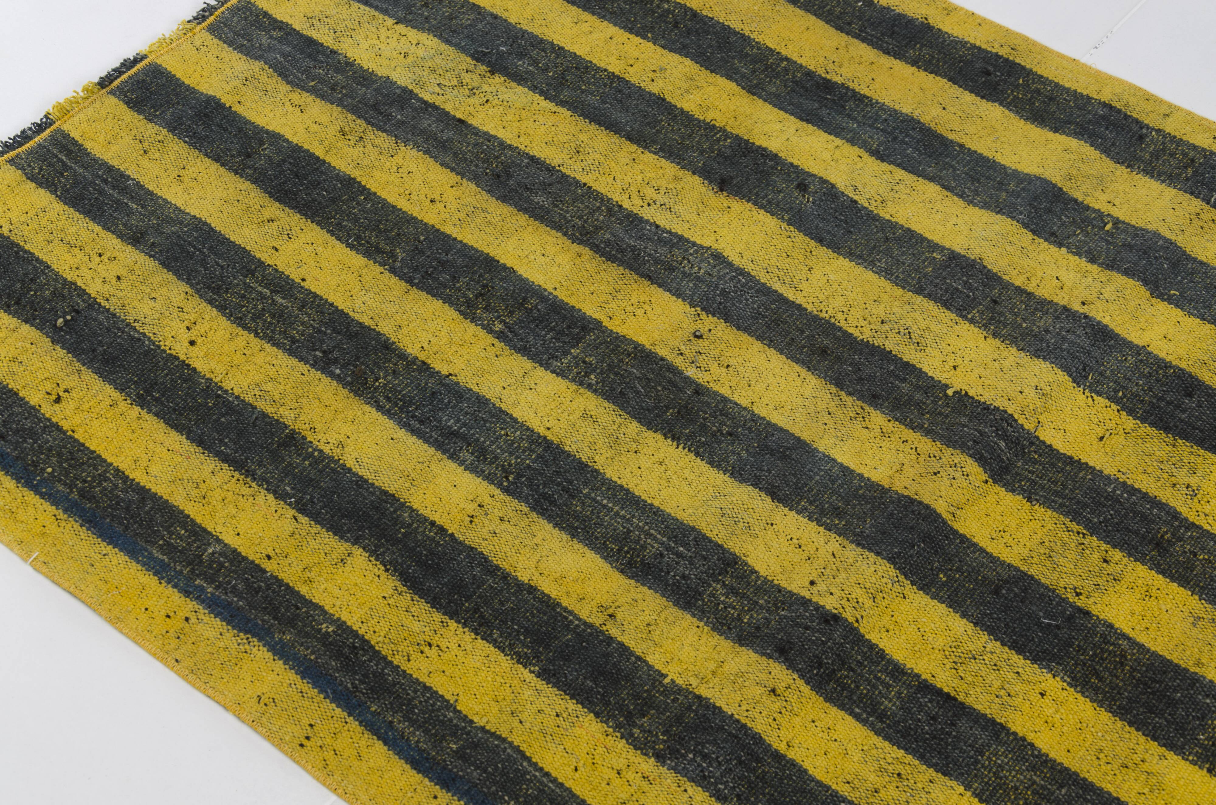 Vintage Stripe Wool Kilim Rug