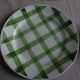Old round dish Moulin des loups Orchies green tiles
