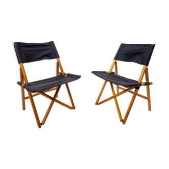 Pair of mid century modern folding chairs