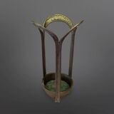 Brutalist bronze umbrella stand, Germany 1970s