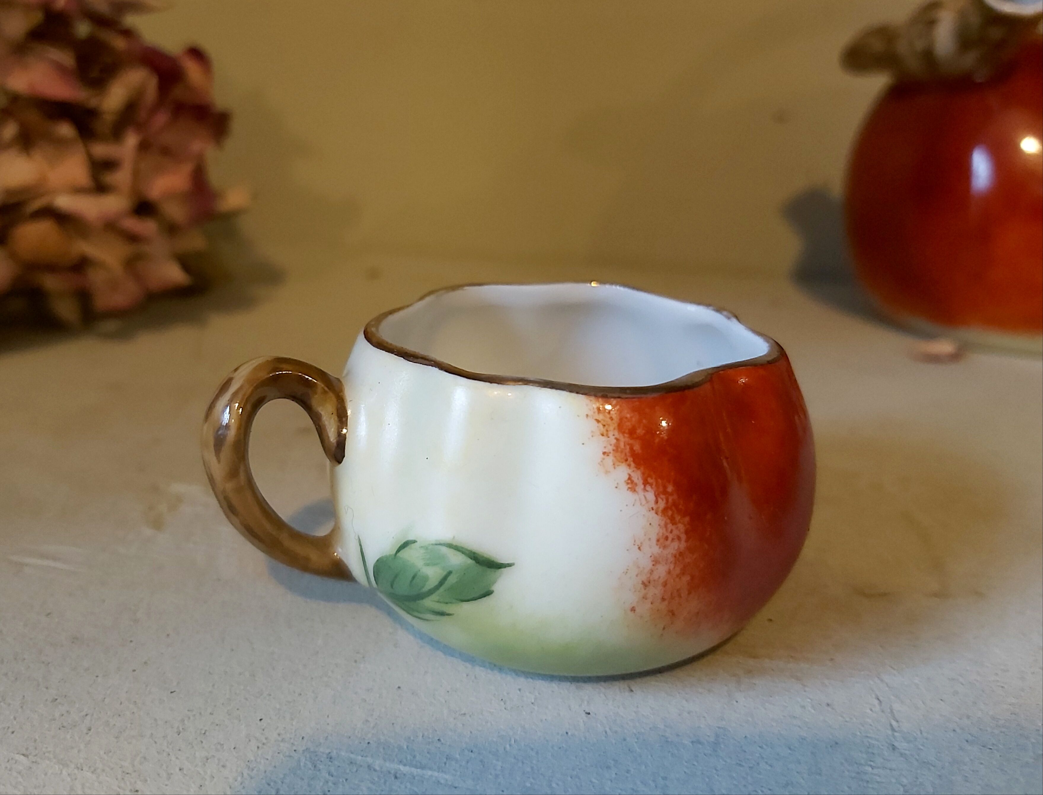 Vintage French Liquor Set by Lucien Michelaud for Limoges, apple shaped