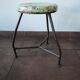 Tabouret tripode vintage, style industriel bois et métal