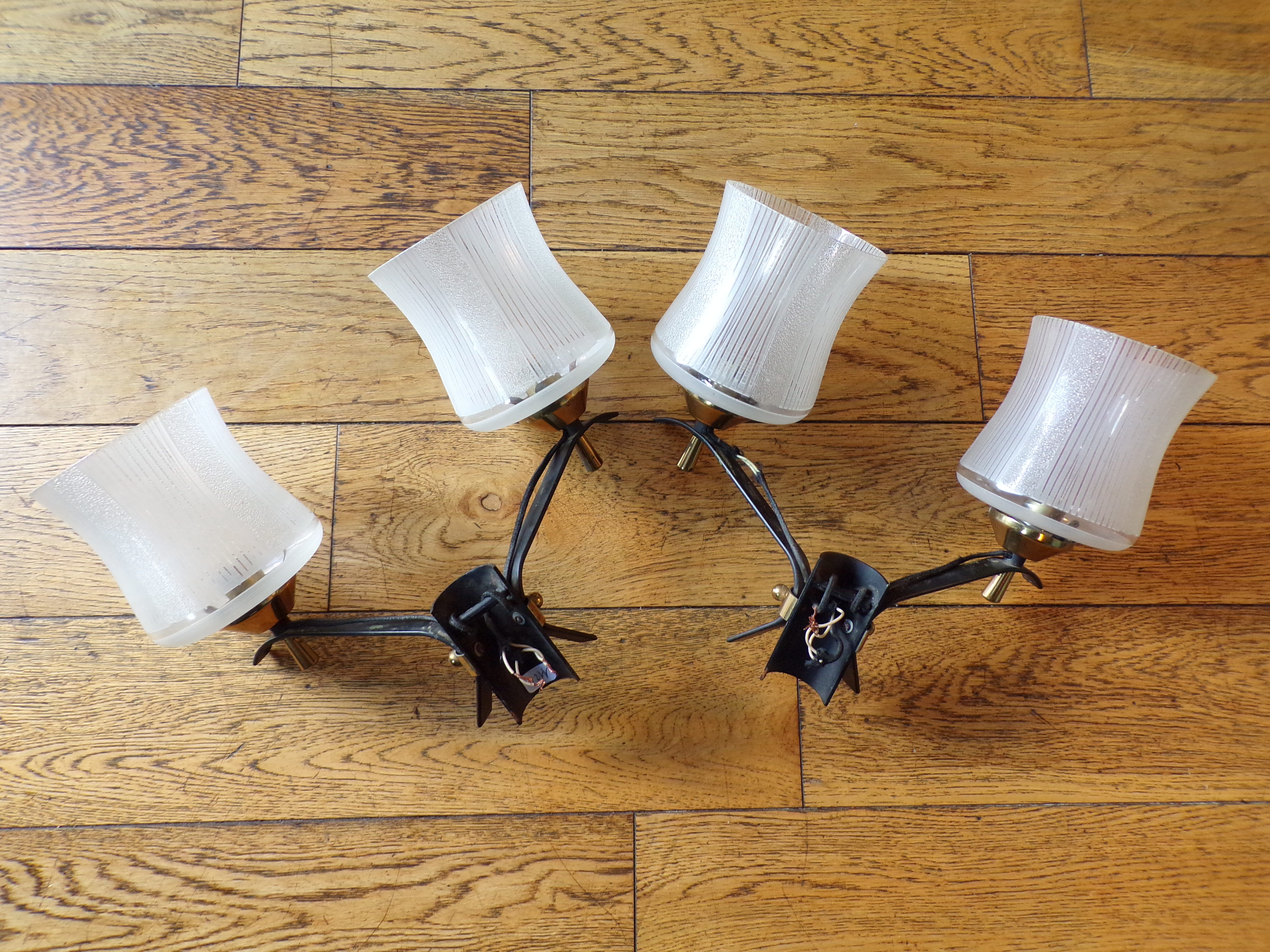 Paire d'appliques doubles vintage