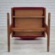 1970s, set of 4 reupholstered Danish chairs, Farsø Møbelfabrik, teak wood, furniture velour.