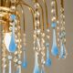 Vintage chandelier with blue Murano glass pendants.