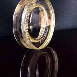Cendrier, vide poche, crystal Moser, or 24 carats, collection Splendid