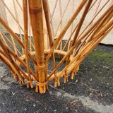 Magnificent vintage rattan and wicker coffee table from the 1960s-1970s.