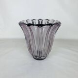 Vase art déco par Pierre D'Avesn, verre violet