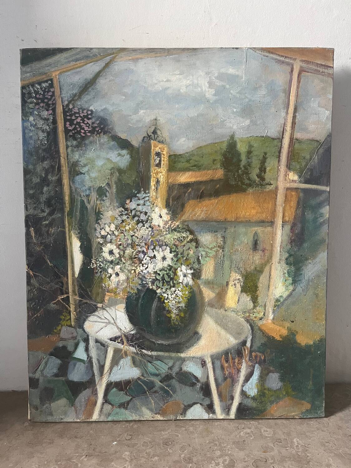 “Veranda du Midi” oil on canvas signed Helme