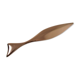 Ouvre-lettres zoomorphe poisson laiton massif doré design années 70