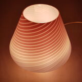 Lamp glass of Murano Venini spiral pink and white