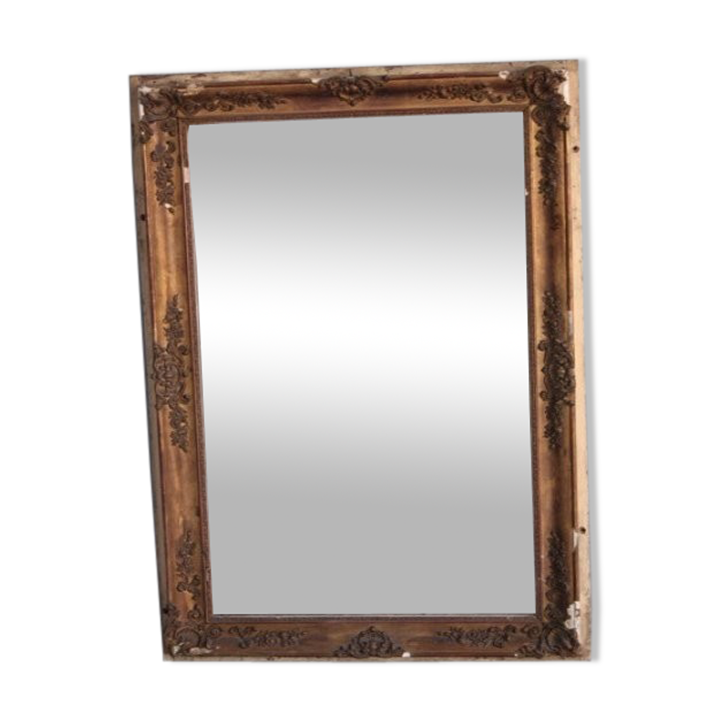 Mirror restoration Golden stucco rectangle 137 x 89 cm