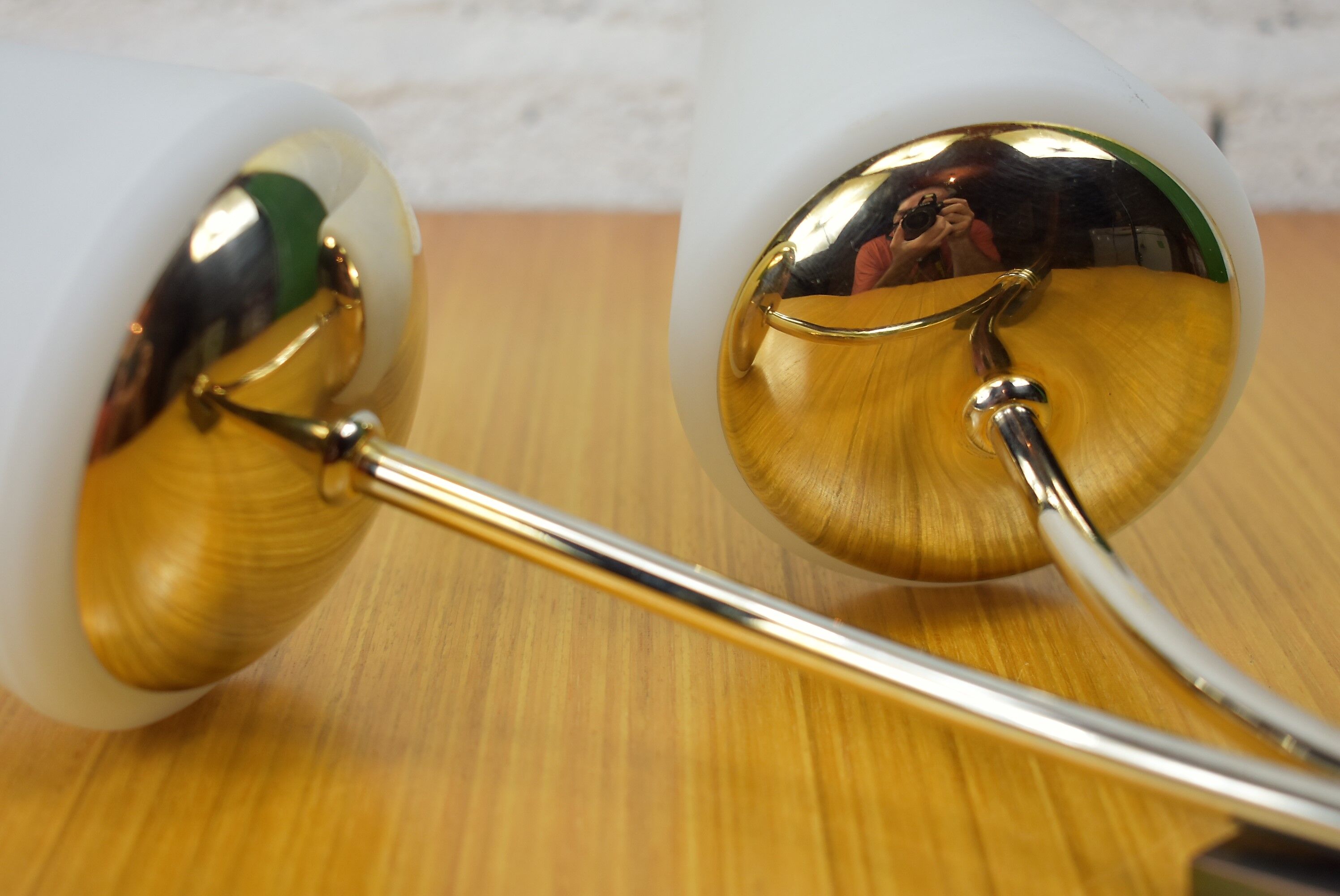 Vintage wall lamp 2 opaline lamp