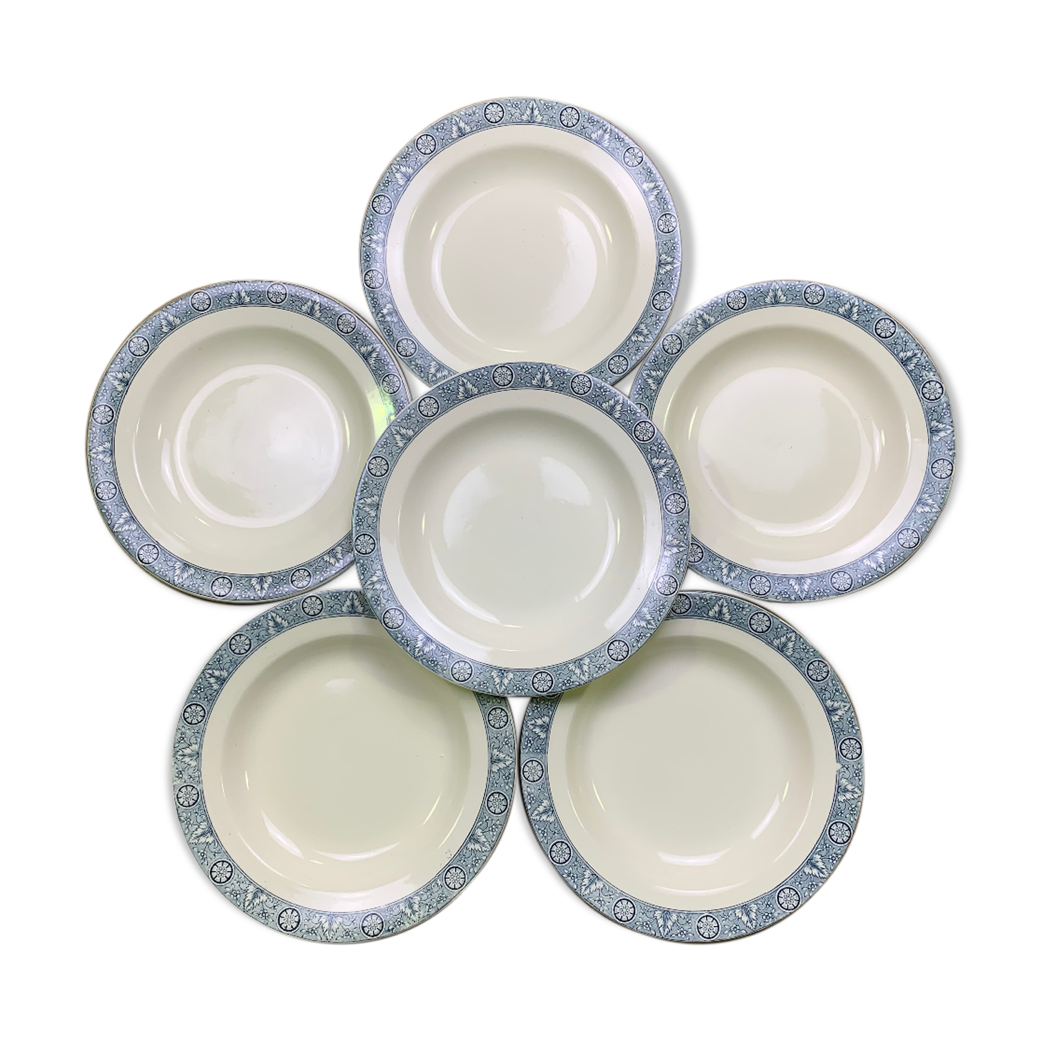 Lot of 6 soup plates Earth iron Lamartine