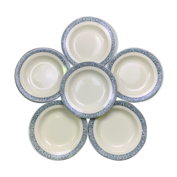 Lot of 6 soup plates Earth iron Lamartine