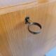 Wall shelf library with vintage light wood secretary bar