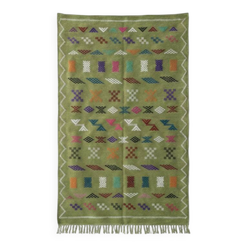 Small green Berber rug 100x150 cm
