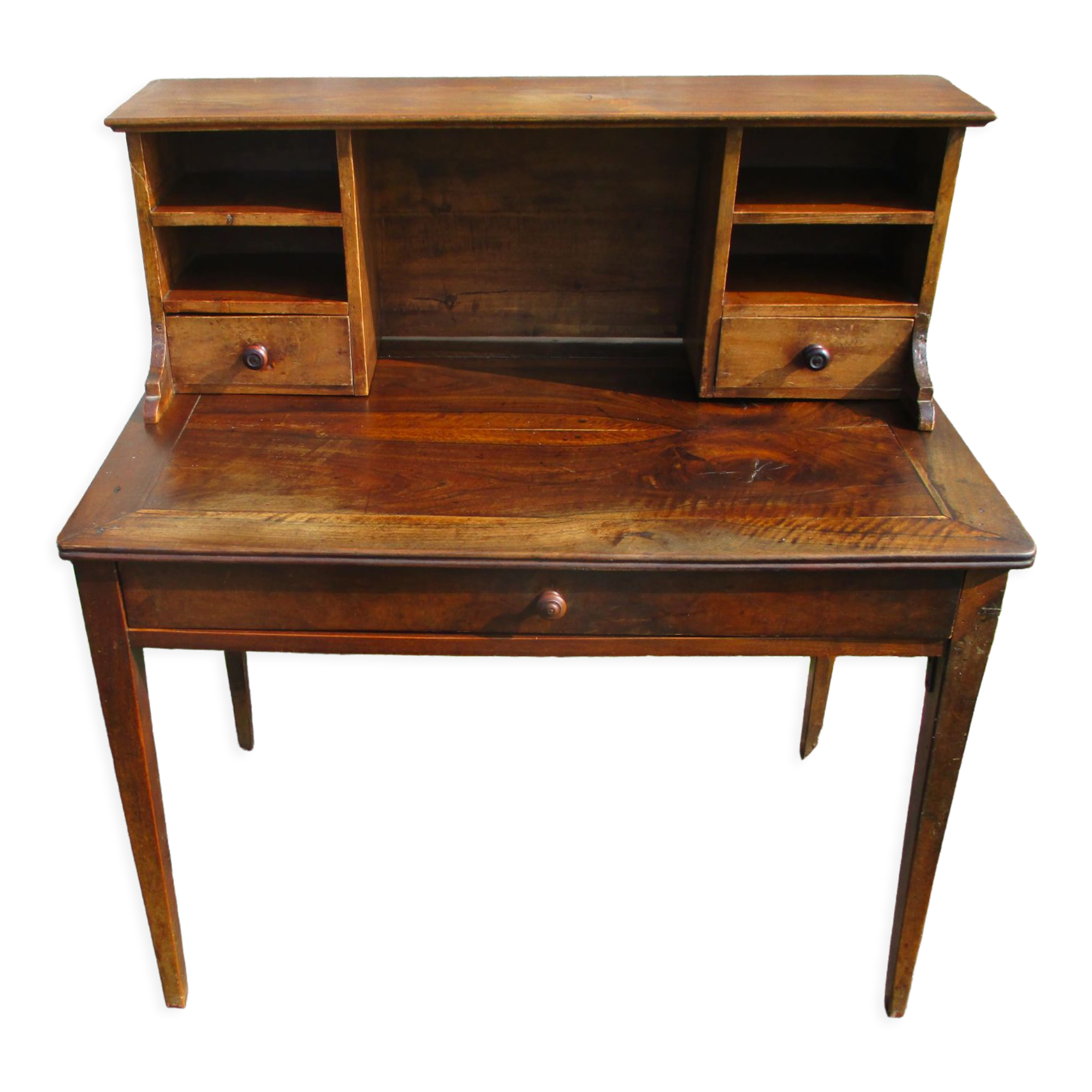 Walnut Secretary Stepped XIXth century Louis Philippe