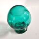 Modernist blue blown glass vase Murano 1960 with a handle and a dot.