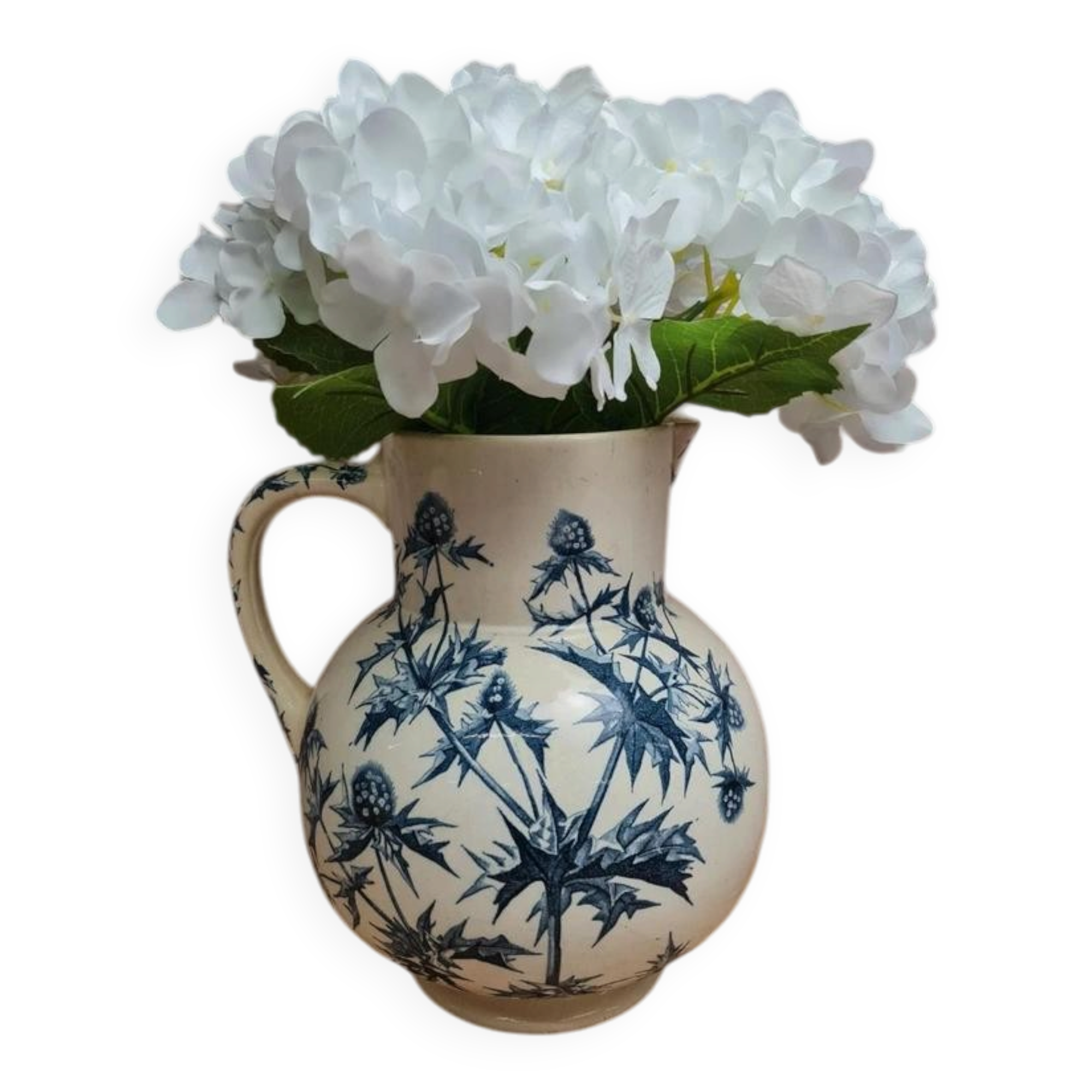Antique pitcher Jules Vieillard Bordeaux – Chardon model – Ironstone