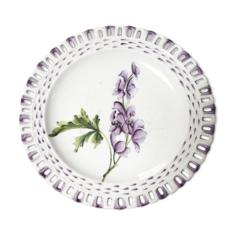 Assiette ancienne fleur violette Rovina Epinal