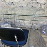 Modernist desk chrome and glass