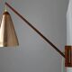 Uno & Östen Kristiansson for Luxus Vittsjö — Teak & Copper Wall Lamp, Sweden, 1960s