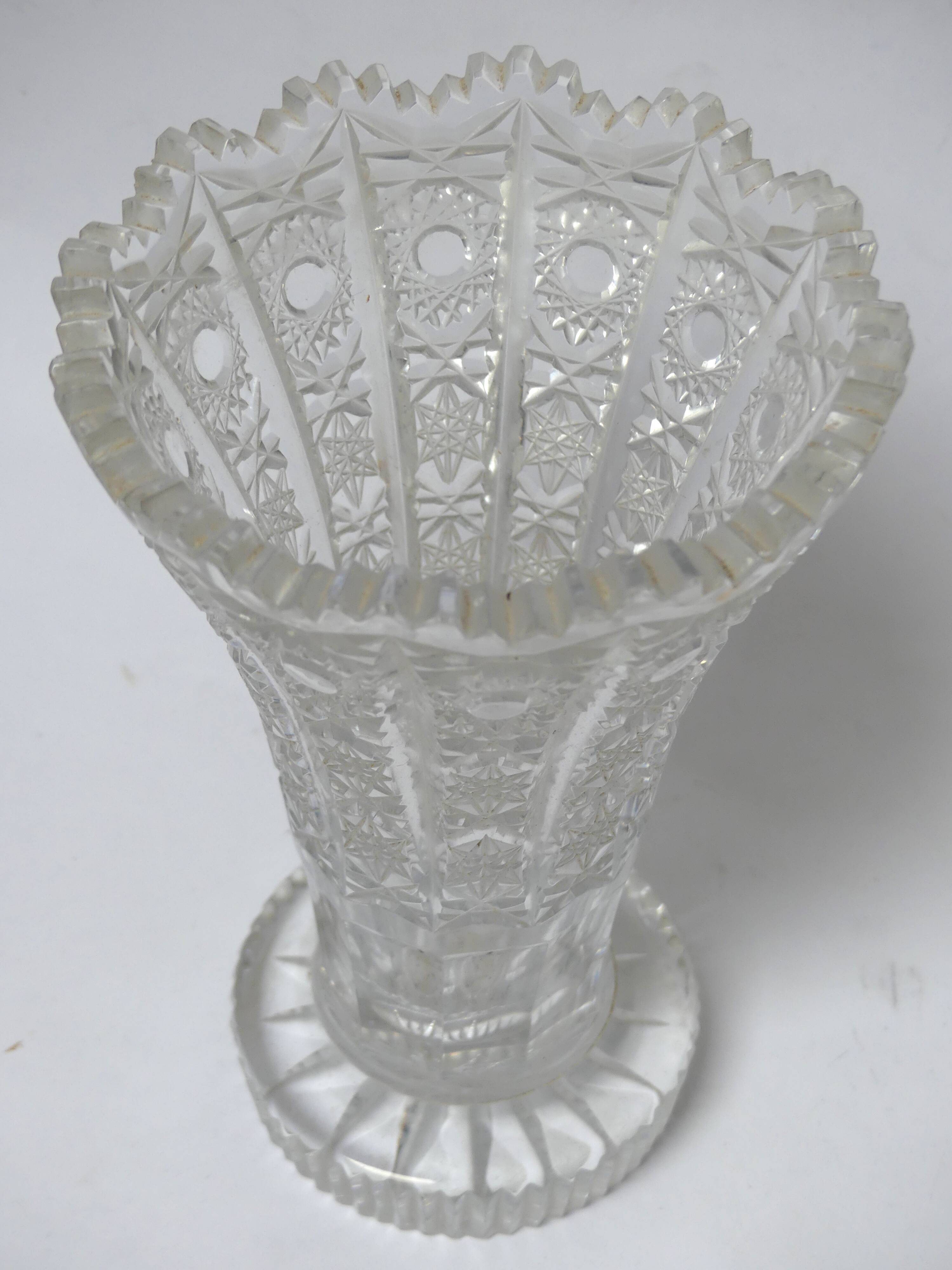 Chiseled glass vase