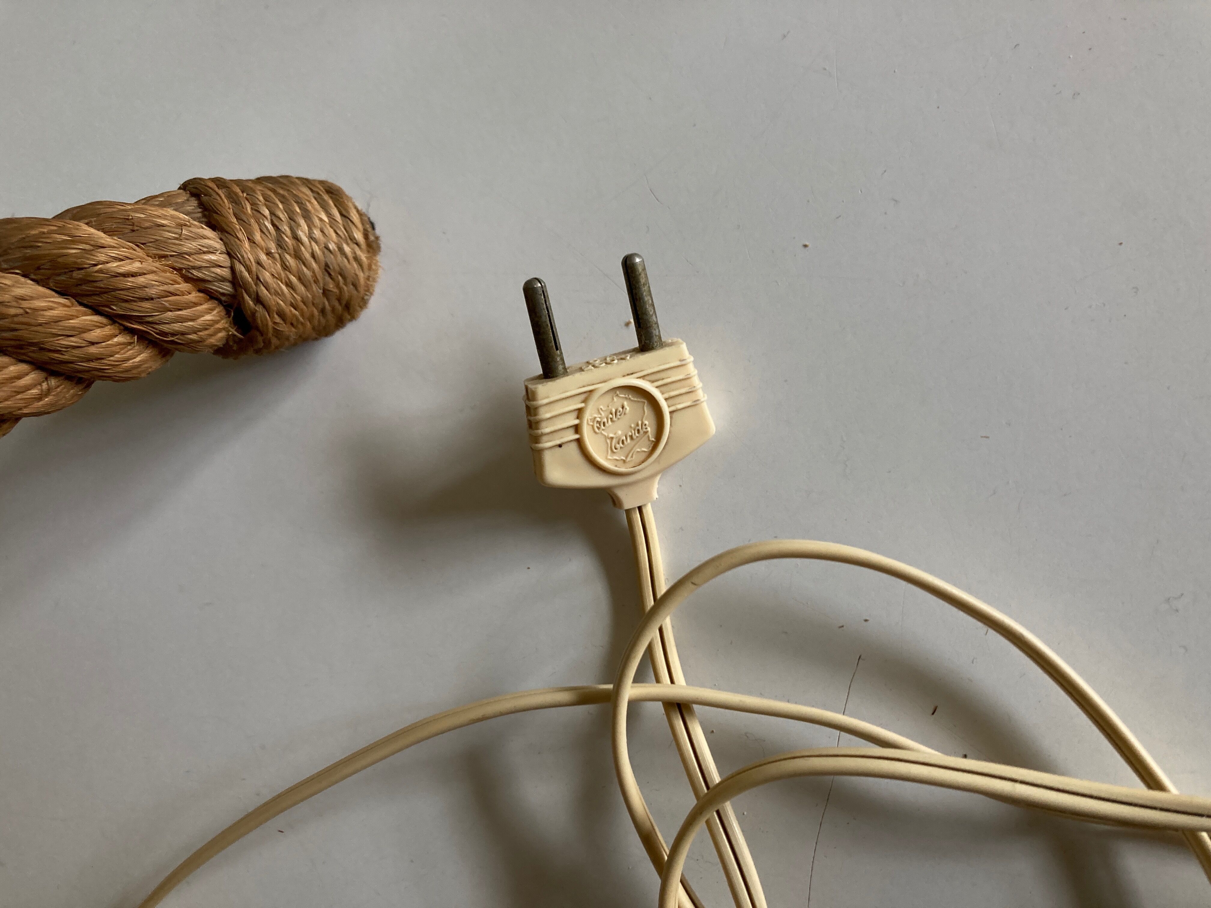 Lamp world map glass and rope 1960