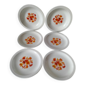 6 flower power plates from the 70s