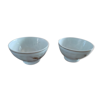 Porcelain bowls Limoges ears wheat Sofafils Golden border