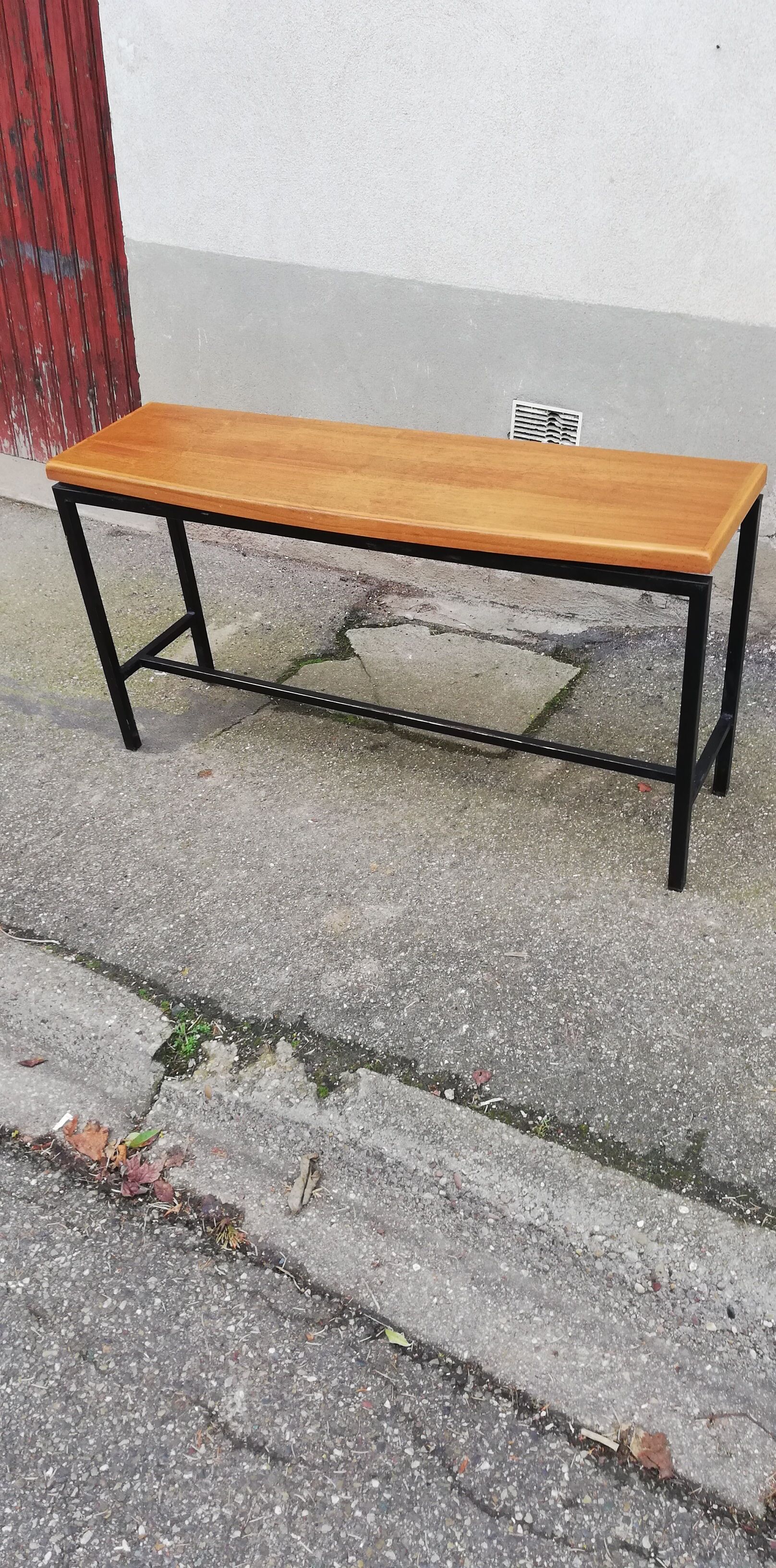 Vintage metal and wood console