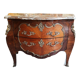 Commode Louis XV galbée marbre brun et bronze 1900