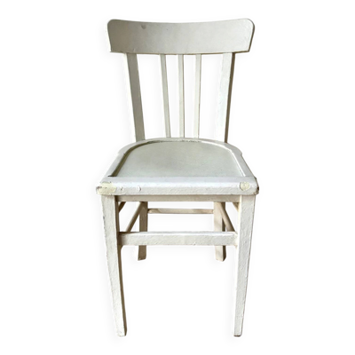 Chaise bistrot en bois blanc