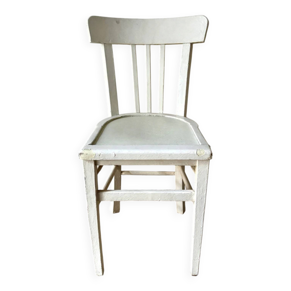 Chaise bistrot en bois blanc