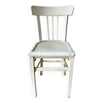Chaise bistrot en bois blanc