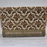 1960s, Danish 2-seater sofa, brown/beige furniture fabric, ash wood legs.