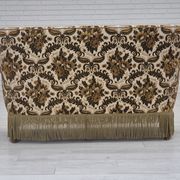 1960s, Danish 2-seater sofa, brown/beige furniture fabric, ash wood legs.