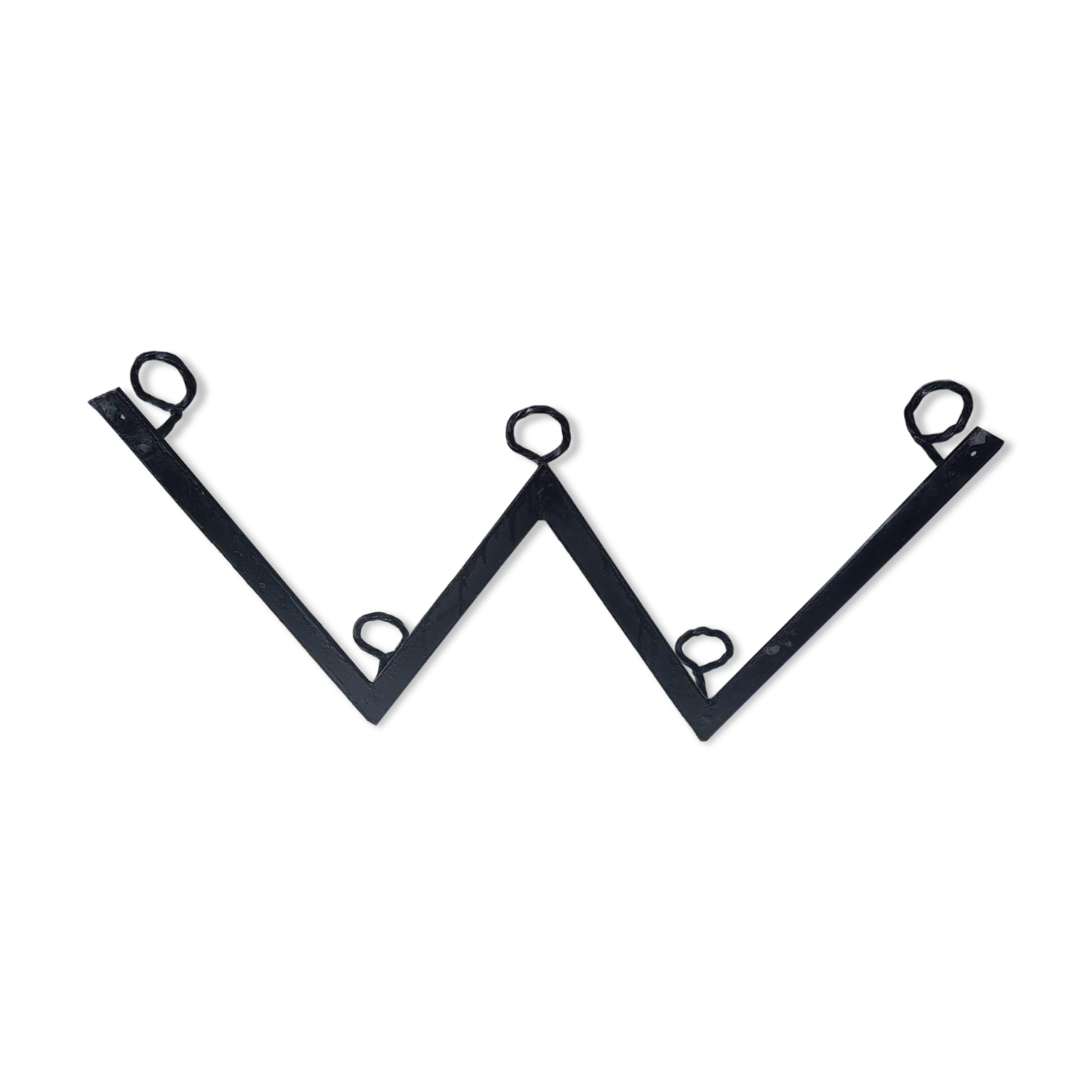 Wall coat door forged black 5 patères vintage decoration