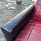 Vintage 70s red and black embossed sofa armchair set